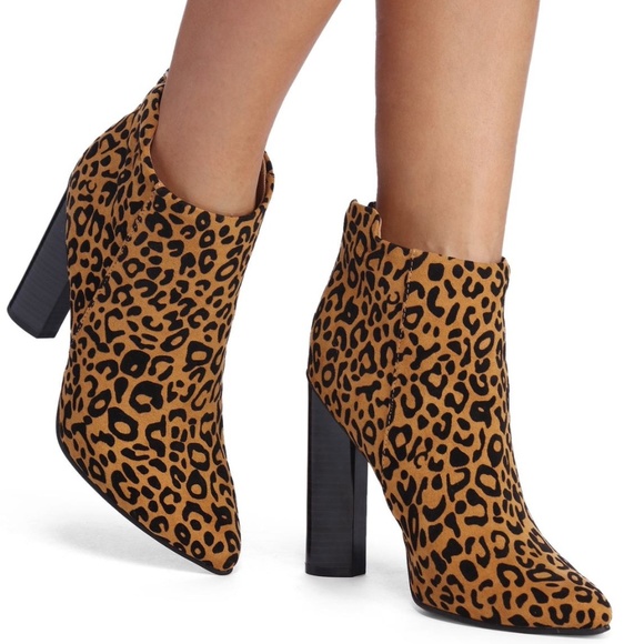 Shoes - QUPID PARMA LEOPARD BOOTIES camel/black